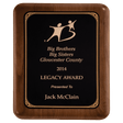 8" x 10 1/2" American Walnut Plaque with Gold Border LaserFX Plate