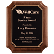 11" x 15" American Walnut Plaque with Gold Border Black LaserFX Plate