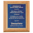 9" x 12" Natural Alder Wood Plaque with Sapphire Marble Gold Florentine Bordered LaserFX Plate