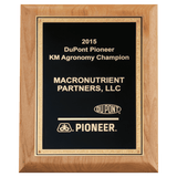 Alder Wood Plaque with Black Textured, Gold 9" x 12" Natural Florentine Bordered LaserFX Plate