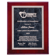 Rosewood High Gloss Plaque with Gray Marble/Silver 8" x 10" Airflyte Florentine Border Plate
