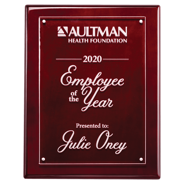 7x9 Rosewood High Gloss Plaque with Acrylic Engraving Plate