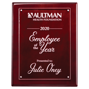 9x12 Rosewood High Gloss Plaque with Acrylic Engraving Plate