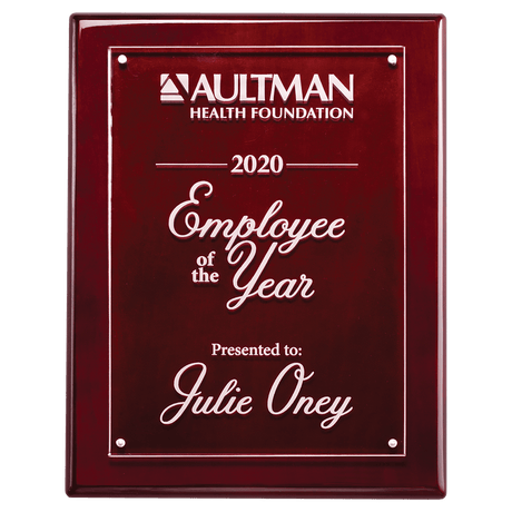 9x12 Rosewood High Gloss Plaque with Acrylic Engraving Plate