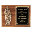 9" x 12" American Walnut Plaque with Firefighter Relief and Black Brass Plate