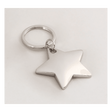 1 7/8" x 3" Polished Silver Star Key Ring