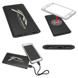 Black 8000MAH Power Bank & Wireless Anodized Aluminum Charger with USB-C Cord