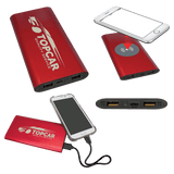 Red 8000MAH Power Bank & Wireless Anodized Aluminum Charger with USB-C Cord