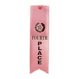 Pink 4th Place Carded Ribbon with String