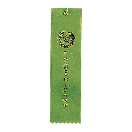 Participant Green Carded Ribbon with String