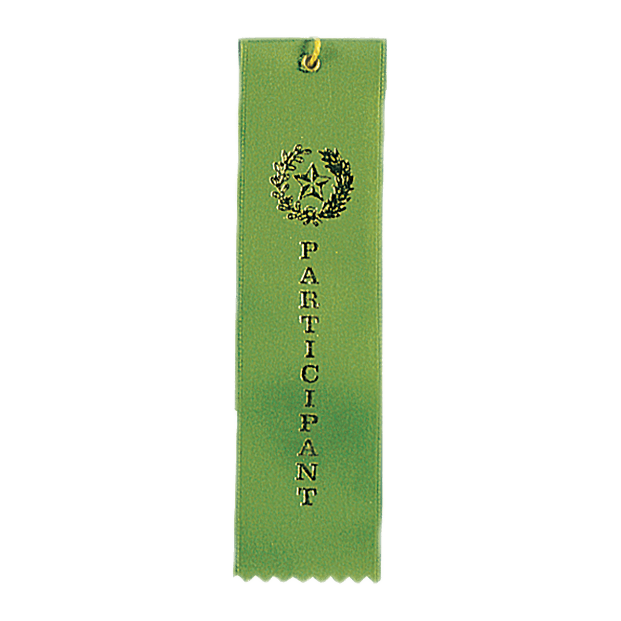Participant Green Carded Ribbon with String