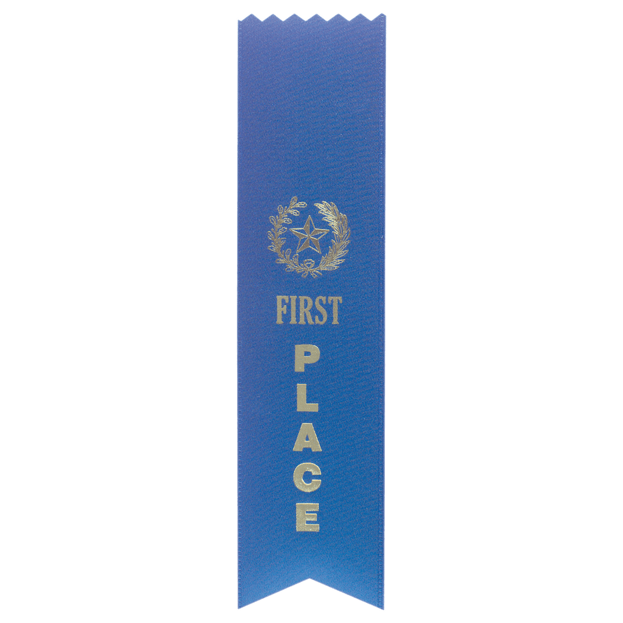 Blue 1st Place Pinked Top Ribbon