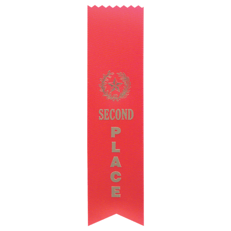 Red 2nd Place Pinked Top Ribbon