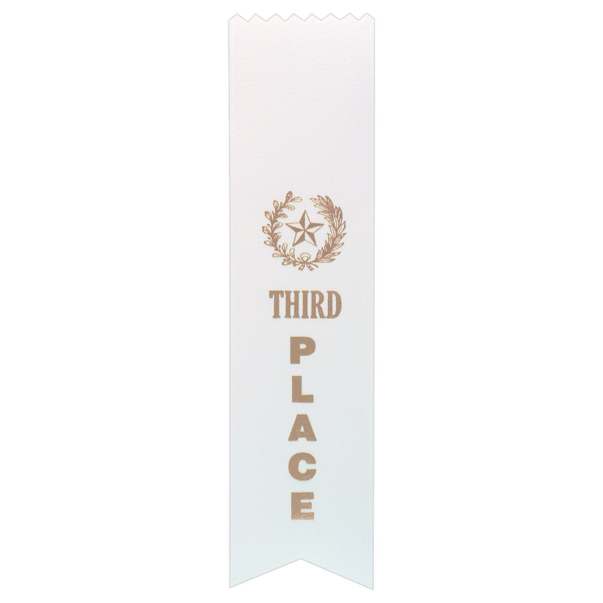 White 3rd Place Pinked Top Ribbon