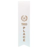 White 3rd Place Pinked Top Ribbon