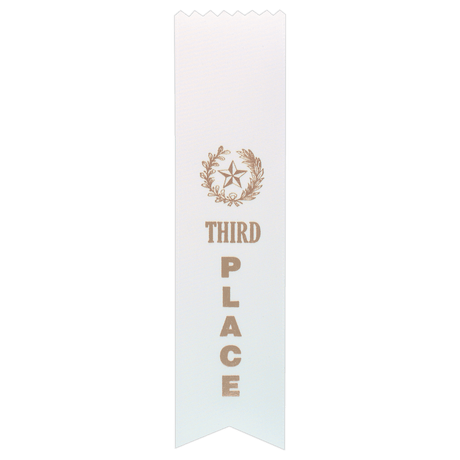 White 3rd Place Pinked Top Ribbon