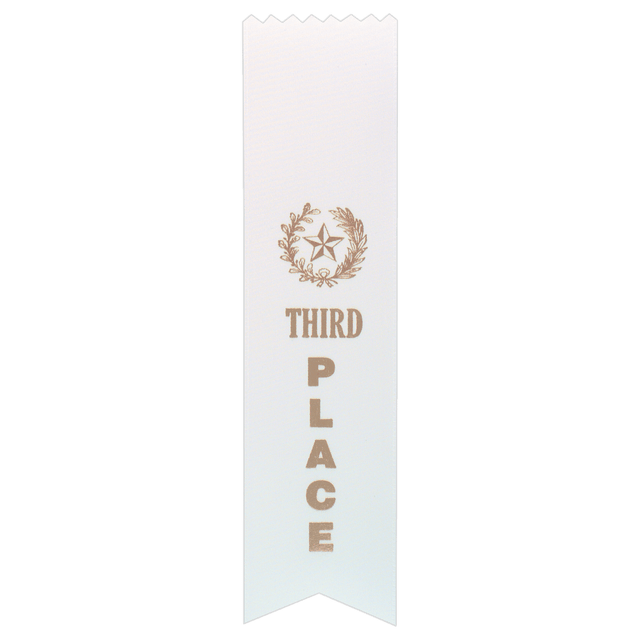 White 3rd Place Pinked Top Ribbon