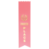 Pink 4th Place Pinked Top Ribbon