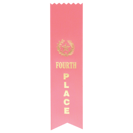 Pink 4th Place Pinked Top Ribbon
