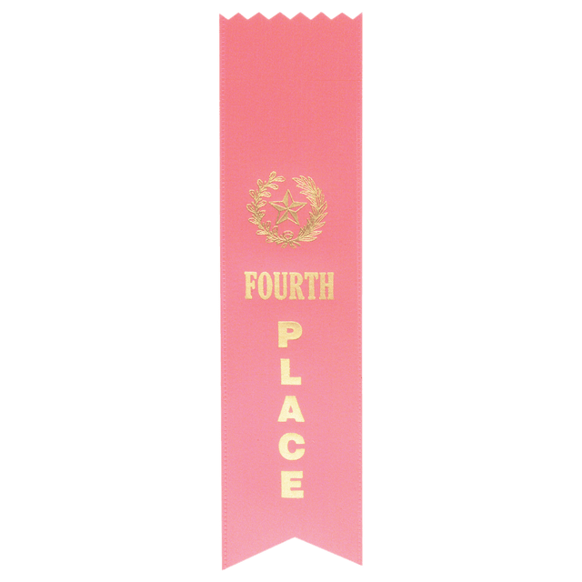 Pink 4th Place Pinked Top Ribbon