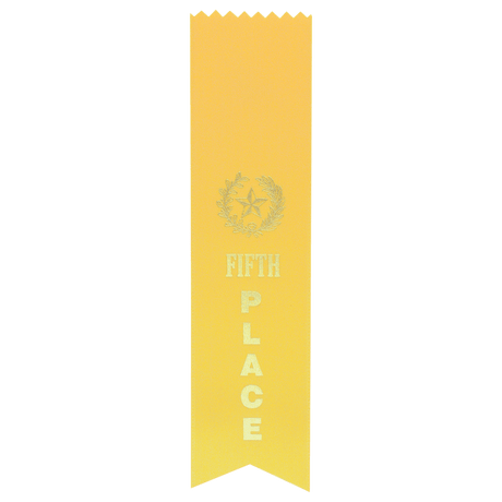 Yellow 5th Place Pinked Top Ribbon