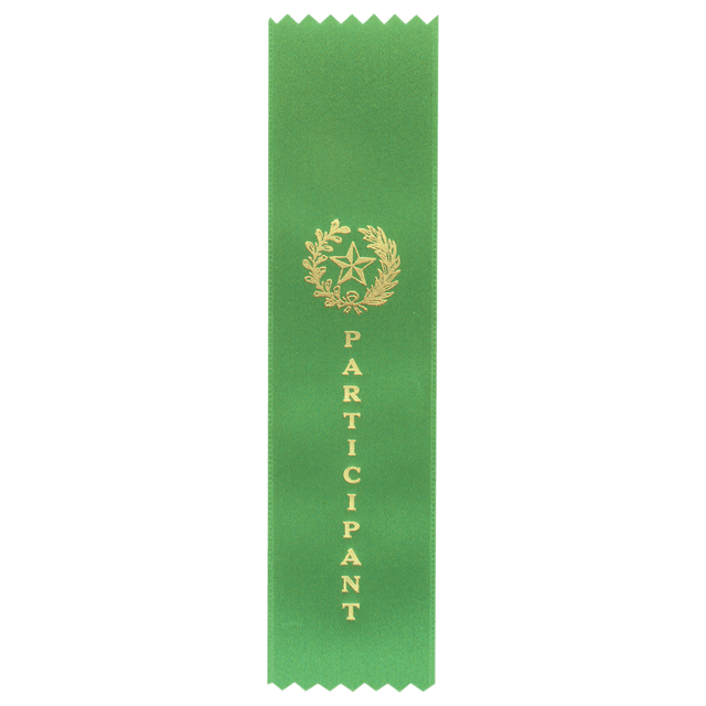 Green Participant Pinked Top Ribbon