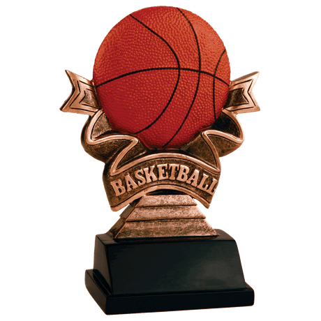 5 1/2" Basketball Ribbon Resin