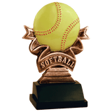 5 1/2" Softball Ribbon Resin