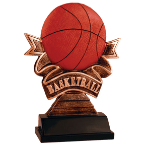 7" Basketball Ribbon Resin