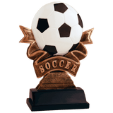 7" Soccer Ribbon Resin
