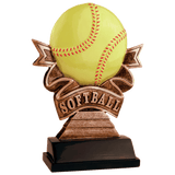 7" Softball Ribbon Resin