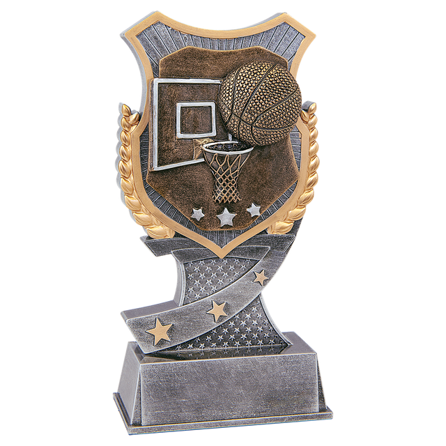 6" Basketball Shield Award