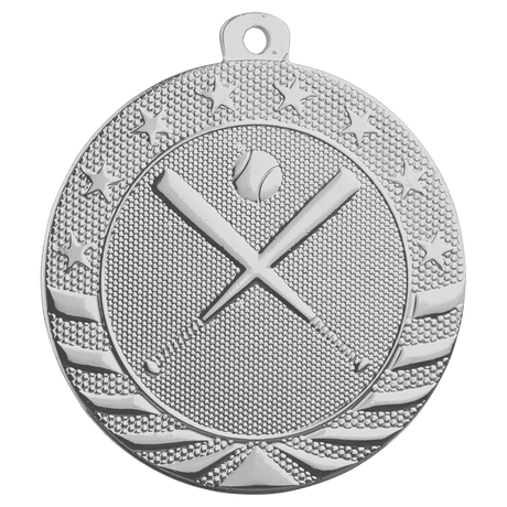 Bright Silver 2" Baseball/Softball Starbrite Medal