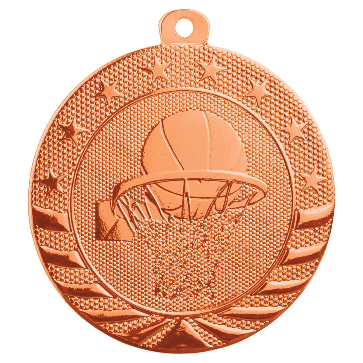 Bright Bronze 2" Basketball Starbrite Medal