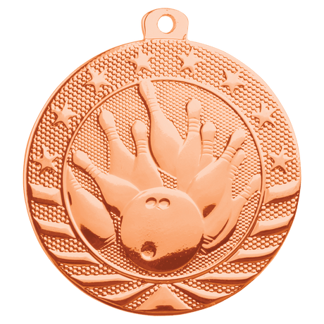 Bright Bronze 2" Bowling Starbrite Medal