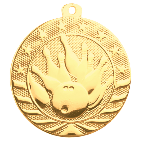 Bright Gold 2" Bowling Starbrite Medal