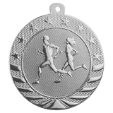 Bright Silver 2" Cross Country Starbrite Medal