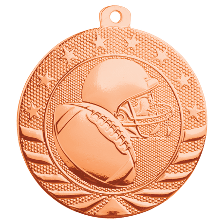 Bright Bronze 2" Football Starbrite Medal