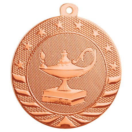 Bright Bronze 2" Lamp of Knowledge Starbrite Medal