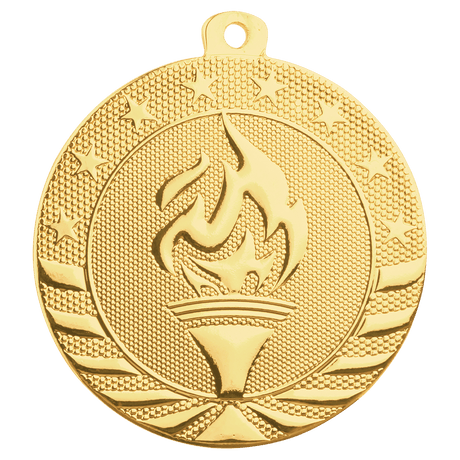Bright Gold 2" Torch Starbrite Medal