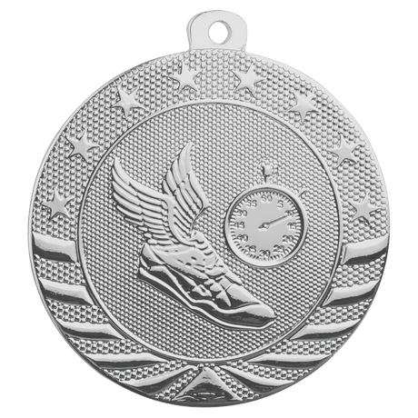 Bright Silver 2" Track Starbrite Medal