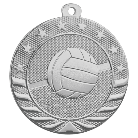 Bright Silver 2" Volleyball Starbrite Medal