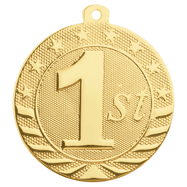 2" Bright Gold 1st Place Starbrite Medal