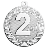 2" Bright Silver 2nd Place Starbrite Medal