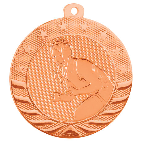 Bright Bronze 2" Female Wrestling Starbrite Medal