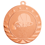 Bright Bronze 2 3/4" Basketball Starbrite Medal