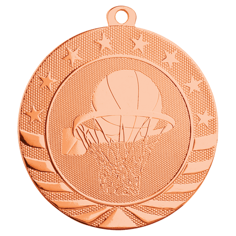 Bright Bronze 2 3/4" Basketball Starbrite Medal
