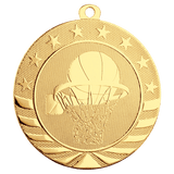 Bright Gold 2 3/4" Basketball Starbrite Medal