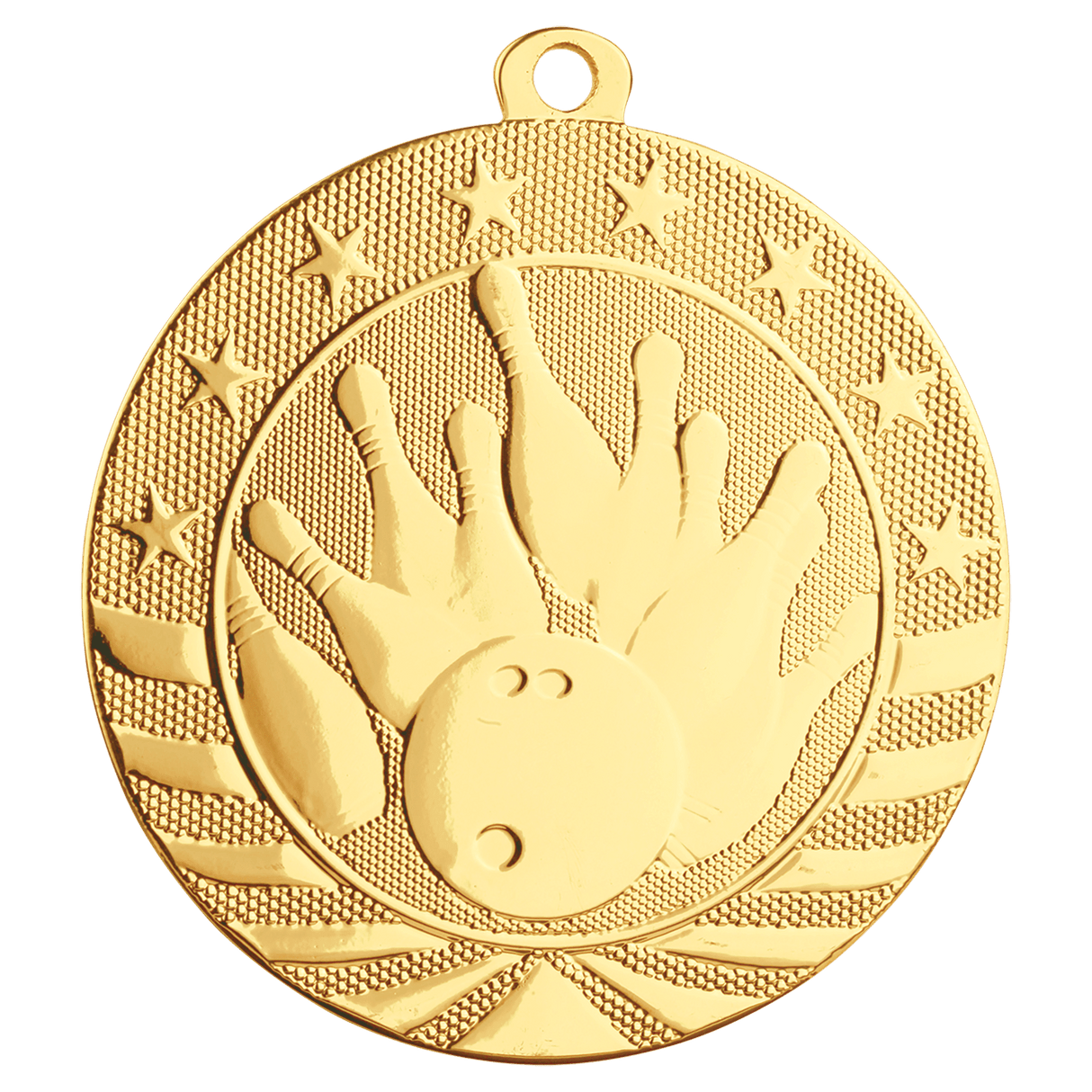 Bright Gold 2 3/4" Bowling Starbrite Medal