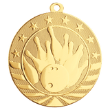 Bright Gold 2 3/4" Bowling Starbrite Medal